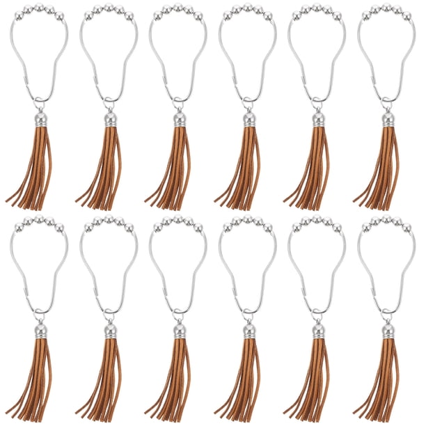 12 unids cortina de ducha gancho tassel decoración cortina colgador chic ducha cortina colgadora