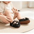 thumbnail image 3 of hengsof Infant Girls Soft Sole First Walking Shoes with Adorable Bow, Breathable Non Slip Crib Shoes for Babies 0-12 Months, Spring Fall Baby Girl Princess Shoes, 3 of 10
