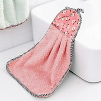 Huayishang Household Rags Nonstick Oil Coral Velvet Hanging Hand Towels Kitchen Dishclout, Kitchen Essentials Clearance Sale Pink