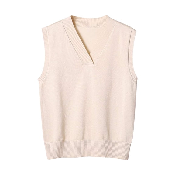 Tumotour Plus Size Sweater Vest for Women's V-Neck Pullover Fall Tank Top Lightweight Knit Sweater