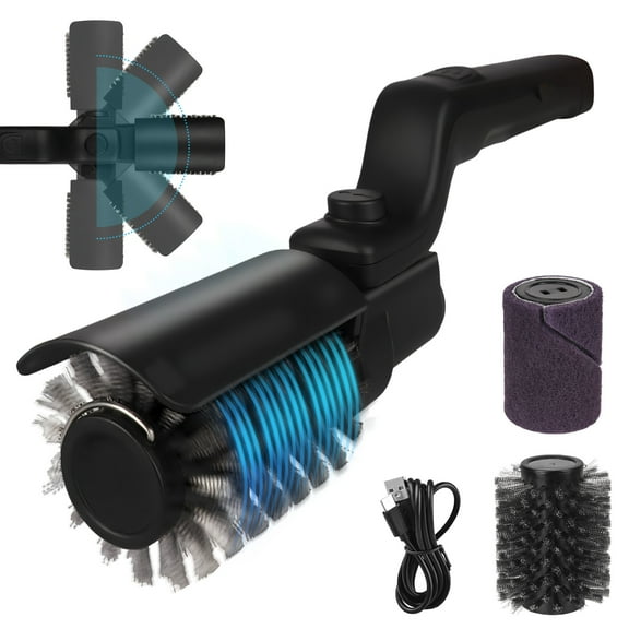 FARI Cordless Electric Grill Brush - 3-Speed Rechargeable Cleaner with 180° Adjustable Head, Stainless Steel Scrubber, 90Min Runtime, IPX5 Waterproof for BBQ Grates, Griddles & Smokers