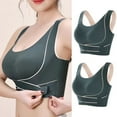 thumbnail image 2 of 2 PC Wireless Bras for Women Push up Seamless Comfy Posture Corrector Sports Daliy Bra Front Criss Cross Side Buckle Bras, 2 of 5