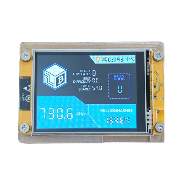 Minero de Bitcoin BTC Solo Miner de 735 Khz/S Mejorado con Pantalla Táctil Inteligente de 2,8 Pulgadas para el Hogar y la Oficina.