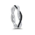 thumbnail image 2 of Crisscross Braided Weave Eternity Round Ring Black CZ 925 Sterling Silver Size 10, 2 of 3