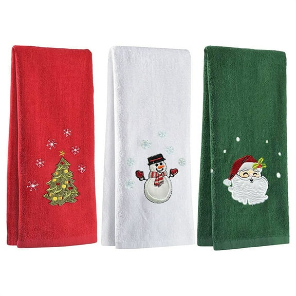 Coduop 3 Pack Christmas Hand Towels Set, Bathroom, Kitchen and Cleaning for Holiday Home Decor Set