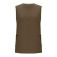 thumbnail image 5 of Tdoqot Womens Tank Tops with Pockets- Soft Sleeveless Crewneck Casual Summer Loose Fit Cotton Shirts Khaki Size 2XL, 5 of 6