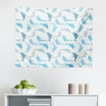 thumbnail image 1 of Sea Animals Tapestry, Sketch of Bottlenose Dolphins Playing Laughing in The Ocean Sea Life Print, Fabric Wall Hanging Decor for Bedroom Living Room Dorm, 2 Sizes, Turquoise White, by Ambesonne, 1 of 1