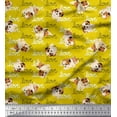 thumbnail image 1 of Soimoi polyester Crepe Fabric Love Text & Puppies Dog Print Fabric by Yard 52 Inch Wide, 1 of 1