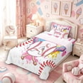 thumbnail image 3 of Meiyoeat Ice Cream Baseball Letter A Twin Sheet Sets 3pcs for Girls Kids, Sweet Dripping Bedding, Pink White Red, 3 of 6