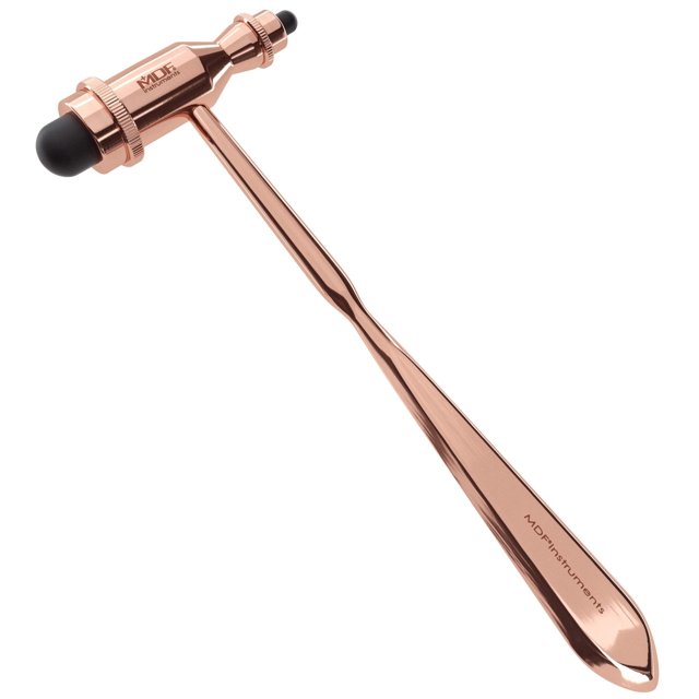 MDF Instruments , Marteau de Réflexe Neurologique Tromner Or Rose avec Poignée à Pointe Pointue pour Réponses Cutanées et Superficielles - Pièces Libres pour la Vie
