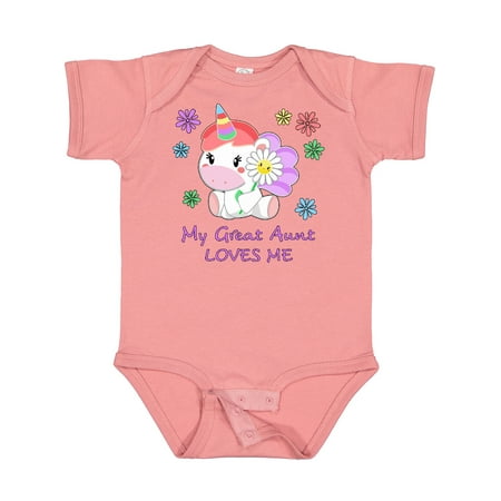 

Inktastic My Great Aunt Loves Me- Cute Unicorn Gift Baby Boy or Baby Girl Bodysuit