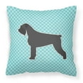 thumbnail image 2 of Carolines Treasures BB3673PW1818 Giant Schnauzer Checkerboard Pink Fabric Decorative Pillow, 2 of 5