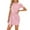 Pink, variant on Womens Casual Dress Short Sleeve Ladies Bodycon Ruched Ruffle Hem Mini Dress Slim Fit Elegant Party Club Dresses