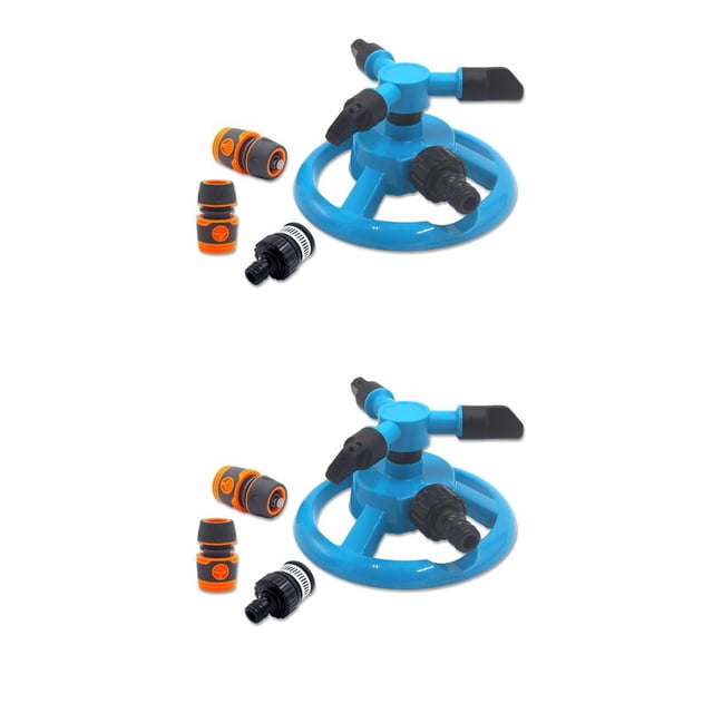 Billuyoard Rociador de agua giratorio para jardín, rociador de refrigeración, interfaz de 1/2 pulgada, accesorio de jardinería, suministros de Tipo 3, Azul 2piezas