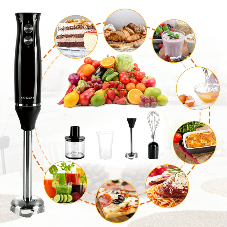 Electric 4-in-1 Hand Blender With Chopper Mixing Beaker Stainless Steel  Whisk 450W Handheld Immersion Blender For Baby Food - Buy Electric 4-in-1 Hand  Blender With Chopper Mixing Beaker Stainless Steel Whisk 450W
