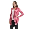 thumbnail image 4 of Made by Johnny Women's Off-Duty Open Front Tie Dye Cardigan XL WINE, 4 of 6