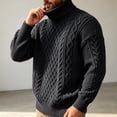 thumbnail image 5 of qelini Fleece Lined Sweaters for Men Big and Tall Long Sleeve Turtleneck Sweater Solid Shirt for Outdoor, 5 of 9