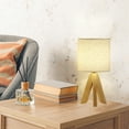 thumbnail image 3 of Wooden Tripod Nightstand Lamps With Linen Shade Set Of 2, 3 of 6