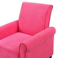thumbnail image 6 of Upholstered Accent Chairs, Comfy Sofa Chair with Armrests and High Backrest, Linen fabric Armchair for Reading Living Room Bedroom Office Waiting Room, Easy Assemble, Pink, 6 of 7