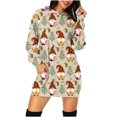 thumbnail image 1 of Vestidos Para Mujer Otoño Señoras Con Capucha Manga Larga Estampado Navideño Vestido Suelto Moda Mini Vestido Odeerbi ODB146677, 1 of 5
