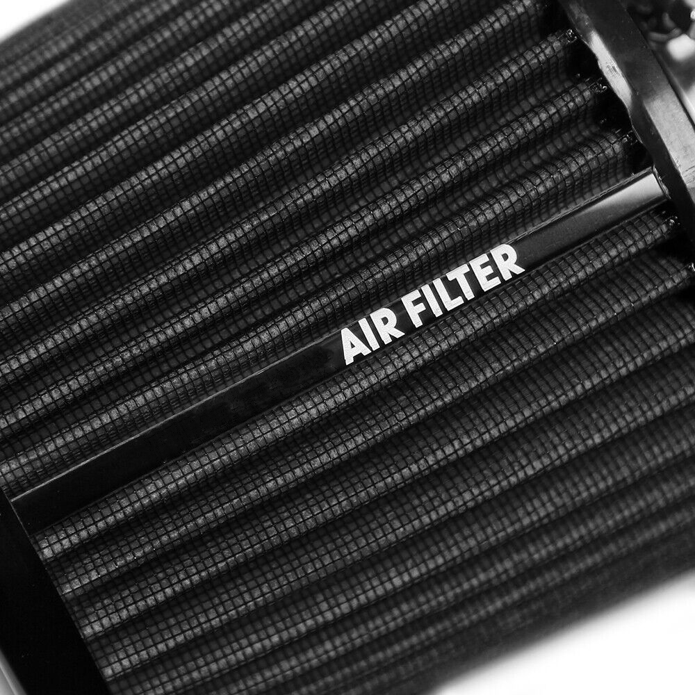 76mm 3" Cold Air Intake Cone Replacement High Flow Inlet Dry Filter Black