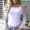 White, variant on Women's Hollow Out T-shirt Tops Fall Long Sleeve Casual Solid Lady T Shirt Tee Shirt Female Plus Size Tops