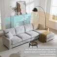 thumbnail image 5 of 119*55" Modern Oversized Sectional Sofa, L-shaped Luxury Couch Set with 2 Free pillows, 5-seat Chenille Indoor Furniture with Chaise for Living Room, Apartment, Offices (Light Gray), 5 of 12