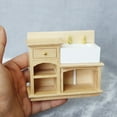 thumbnail image 4 of Cheers.US 1:12 Mini Dollhouse Wooden Wash Basin Cabinet Miniature Furniture Realistic Kitchen Sink for Doll House Bathroom Kitchen Decor(Sink), 4 of 7