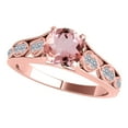 thumbnail image 3 of Mauli Jewels Rings for Women 1 Carat Diamond And Moragnite Ring Prong-Setting 14k Rose Gold, 3 of 6