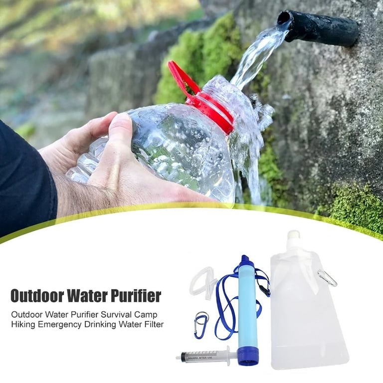 Camping Water Filter Straw Water Purifier Filtration System Bottom Thread  Ultrafiltration Film Outdoor Emergency Survival Tools