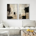 thumbnail image 4 of IDEA4WALL Framed Canvas Print Wall Art Set Urban Contrast and Elegance Black and White with Beige Abstract Graffiti Pop Art Modern Wall Decor Minimal Cool Artwork for Home Decor - White 16"x24"x2, 4 of 5