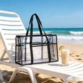 thumbnail image 5 of Clear Beach Bag Tote with Mesh Side Pockets, Waterproof Transparent Beach Bags for Women for Beach Vacation Pool and Stadium Events, 5 of 6