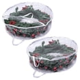 thumbnail image 3 of YAOMOBB Rangement de Couronne Léger et Robuste Sac de Rangement de Couronne de Noël Organisateur de Guirlande Rond PVC Design Transparent Facile à Transporter Poignée, 3 of 7