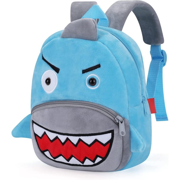 Mochilas pequeñas de felpa para niños y niñas, mochilas lindas y livianas para la habitación del bebé, mini mochilas Kawaii para niñas de jardín de infantes, regalos para niños de 1-2-3 años Tiburón