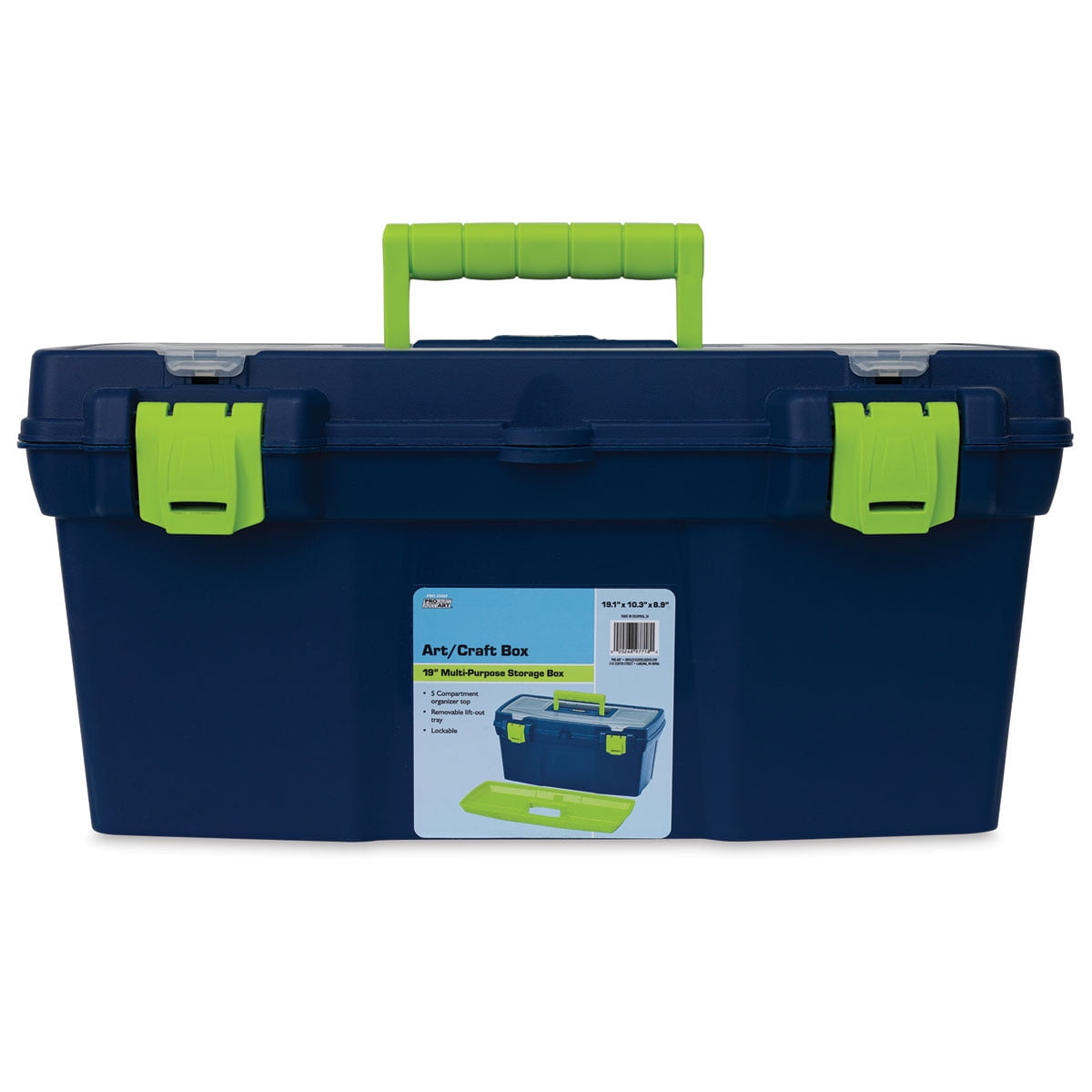 Pro Art Storage Box Top19"X10"X8.9" Blue & Green