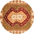 thumbnail image 1 of Ahgly Company Indoor Round Abstract Orange Modern Area Rugs, 6' Round, 1 of 4