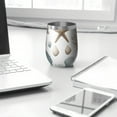 thumbnail image 3 of 12oz Stemless Wine Tumblers Coastal Coral Starfish Vacuum Insulated Stainless Steel Travel Tumbler Cups Mug with Lid and Straw for Champaign,Cocktail,Beer with Cleaning Brush, 3 of 5