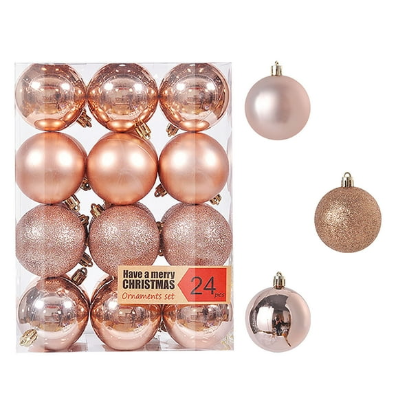 Shimmering Metallic Christmas Balls - Premium 24-Piece Shatter-Resistant Hanging Ornament Set, 1.18"