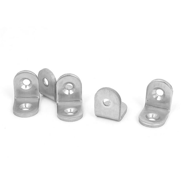 Unique Bargains 25mmx25mm L Shape Stainless Steel Shelf Corner Brace Repair Angle Bracket 5pcs