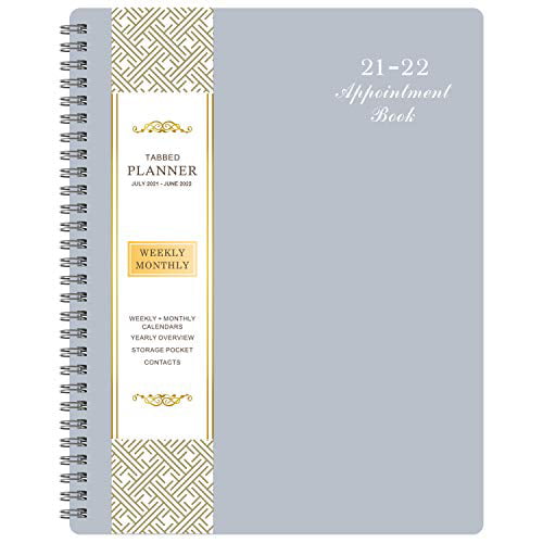 Thick Paper Round Corner Twin-Wire Binding 2021-2022 Daily Hourly Planner Watercolor Ink 2022 8 x 10 July 2021 2021-2022 Appointment Book/Planner June with 30-Minute Interval 