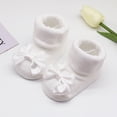 thumbnail image 5 of lnmuld Cotton Socks Children Kids Socks Soft Bottom Toddler Shoes Socks Bowkot Princess Socks Floor Socks 1PC Socks + 1PC Bow Hairband Fall Socks Size:0 Months, 5 of 6