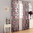 thumbnail image 2 of Ejiaya Floral Sheer Curtains 79 Inch Length Flower Printed Semi Sheer Curtain for Nursery Bedroom Living Room Linen Look Blossom Patterned Rod Pocket Voile Drapes 2 Panels, 2 of 7
