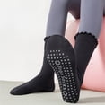 thumbnail image 4 of Yawlsow 4 Pairs Pilates Grip Socks for Woman, Ruffle Frilly Yoga Socks for Barre Ballet Workout Hospital, Size 5-10, 4 of 6