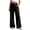 Black, variant on idosla Women's Summer Straight Casual Pants Wide Leg Pleated Palazzo Trousers Elastic Waist Lounge Pant (Black, M)