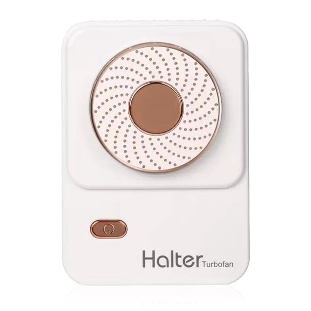 Graflsoa Portable Neck-Hanging USB Mini Fan with 3-Speed Settings, Built-in Battery, Available in White/Green/Pink/Yellow