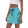 thumbnail image 3 of Sokhug Cargo Skirt for Women High Waist Drawstring A Line Mini Skirt with Multi Pockets Casual Athletic Skort, 3 of 7