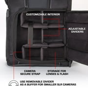 USA GEAR S17 Camera Backpack – Large DSLR & Drone Bag with Laptop Storage, Tripod Holder & Rain Cover