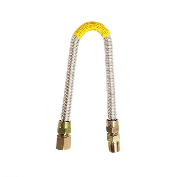 Thrifco 4400690 1/2 Inch OD X 3/8 Inch ID - 1/2 Inch MIP x 1/2 Inch FIP , 24 in Length Stainless Steel GAS FLEX