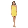 thumbnail image 2 of Women's One Shoulder Mini Cocktail Dress, Sleeveless Bodycon Sexy Going Out Party, Trendy Spring Summer 2024(Yellow Small Size), 2 of 6