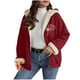 thumbnail image 2 of Ailaofu Women's Plus Rope Detail Oversized Hoodie Sherpa Zip Up Jacket, 2 of 7